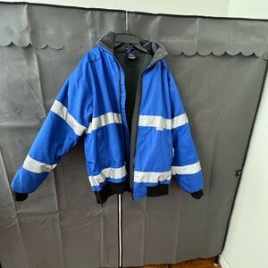 NWOT CHARLES RIVER APPAREL INDUSTRIAL JACKET, BLUE, XL, REFLEXTIVE, SCOTCHLITE
